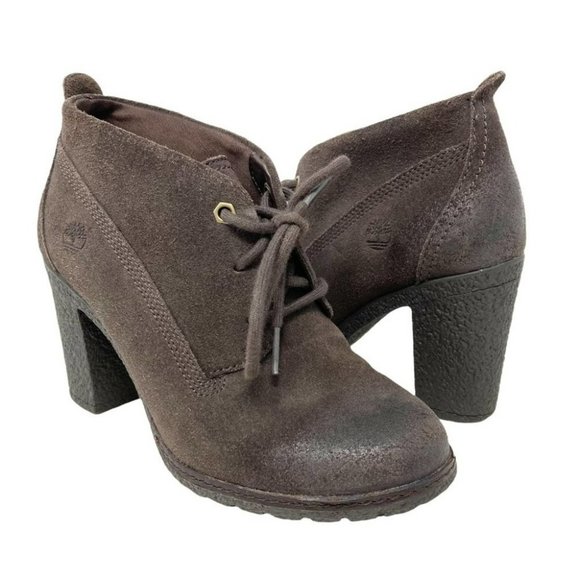 Timberland Earthkeepers Glancy Distressed Brown Leather Lace Up Booties - Size 7